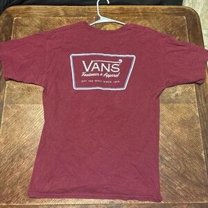 VANS Off the Wall Men's T-Shirt Size Large, Burgundy, Classic Fit, Short Sleeve
